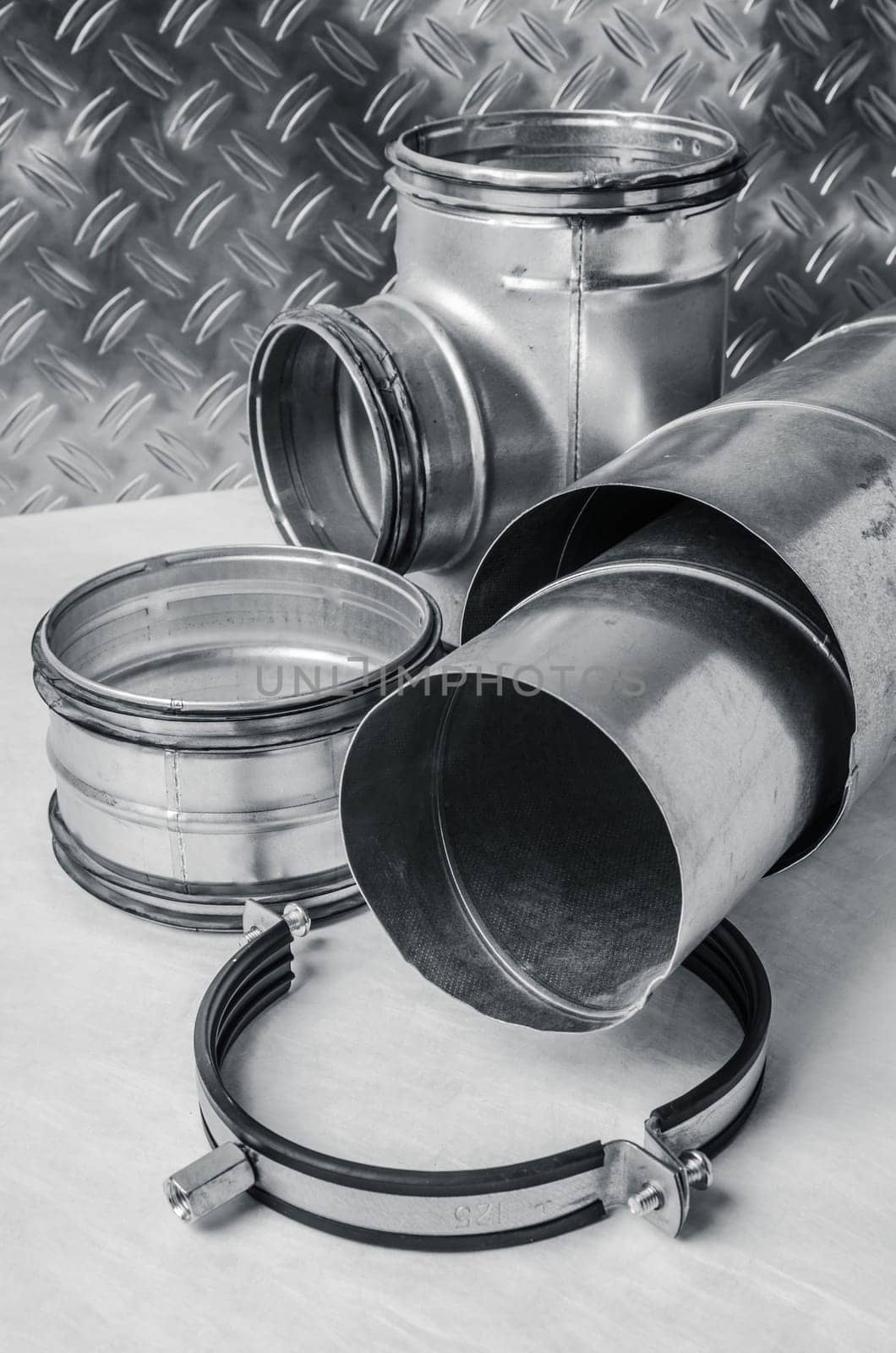 Details of installation Ventilation system, close up