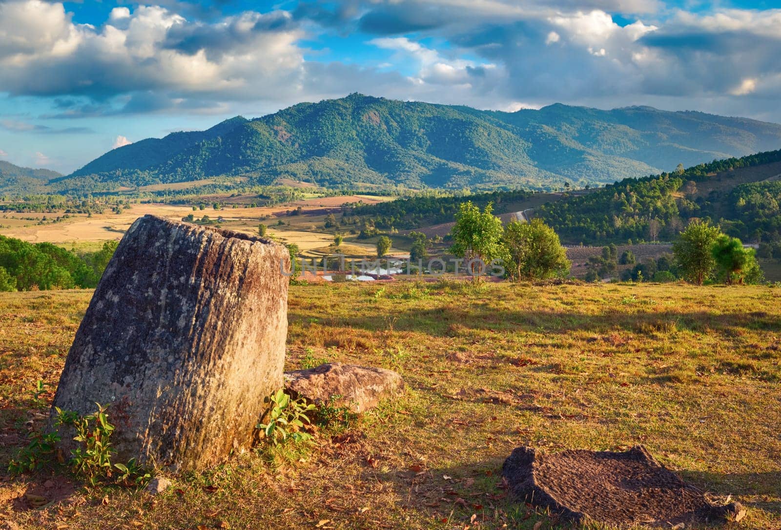 Archaeological landscape The Plain of jars. Laos