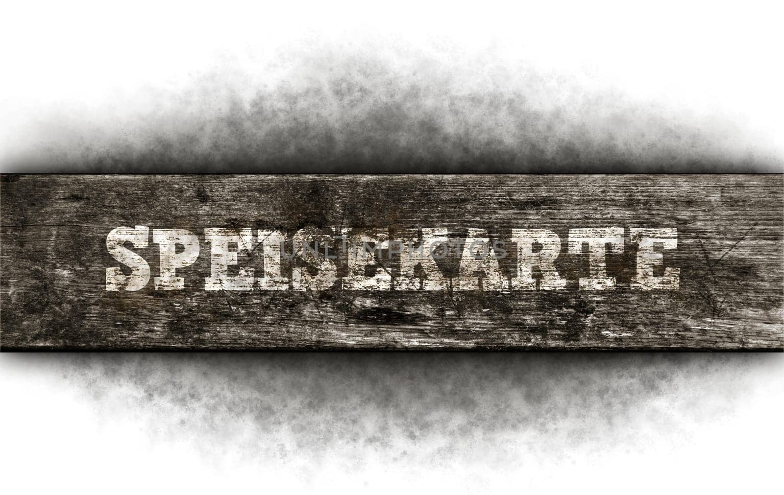 the word menu on old wooden board