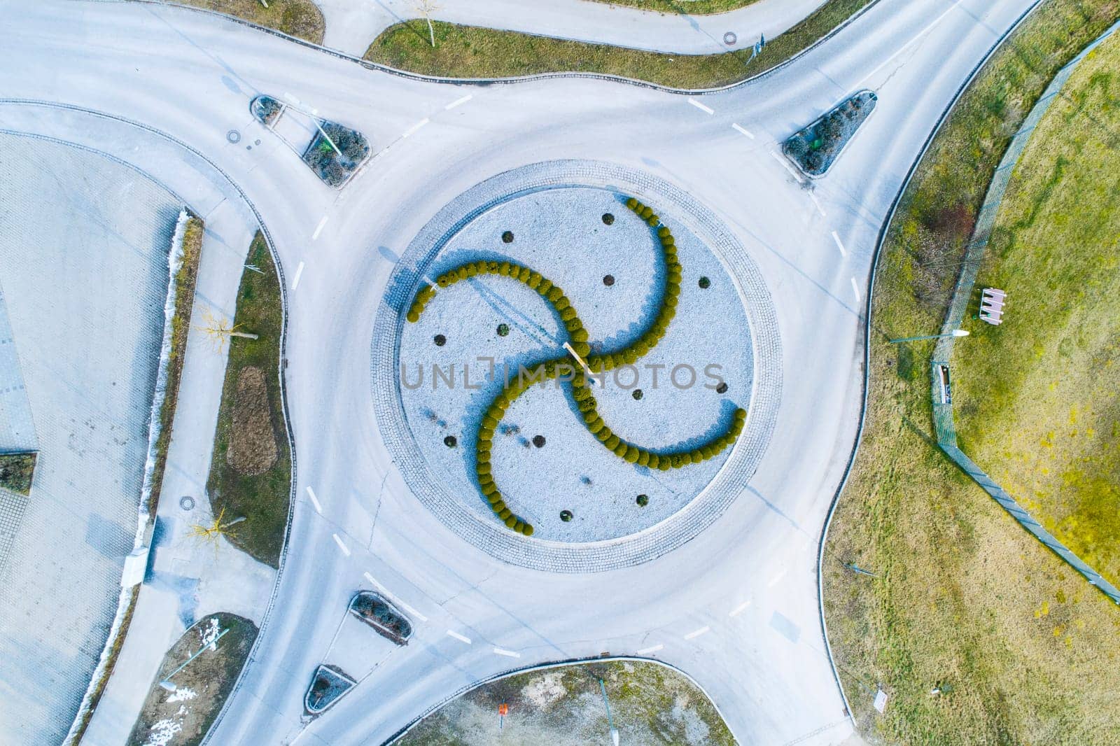Roundabout,aerial view,Bavaria,Germany