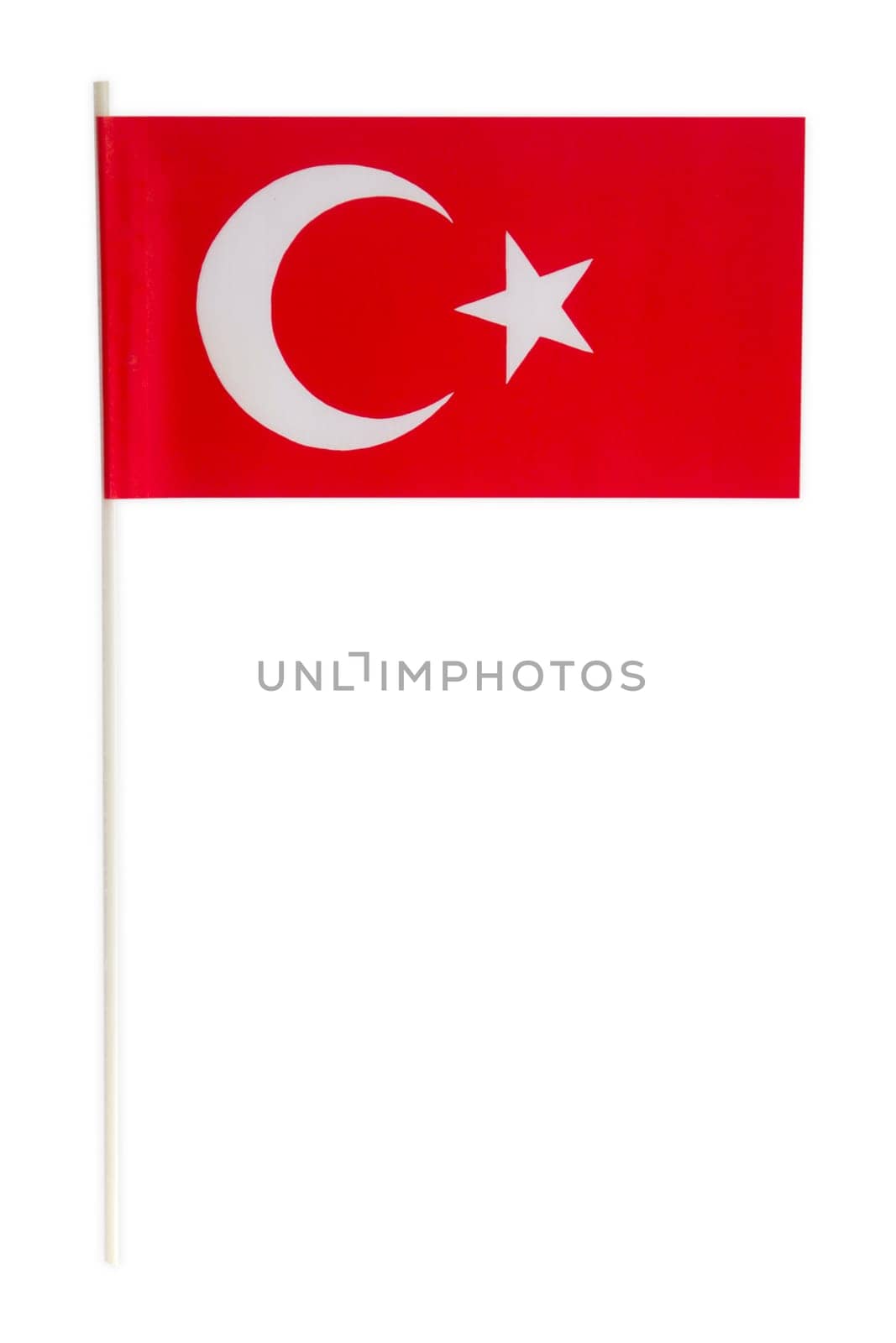Paper flag exempted from Turkey on white background