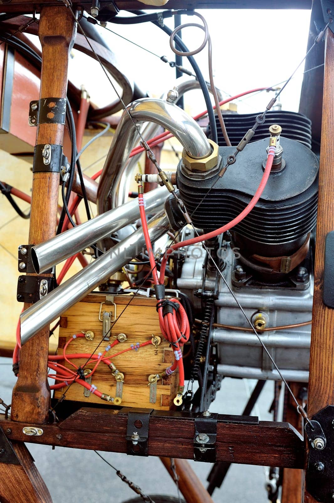 Reproduction of the Bleriot XI presentation on the airfield of Mende in the French department of Gard.