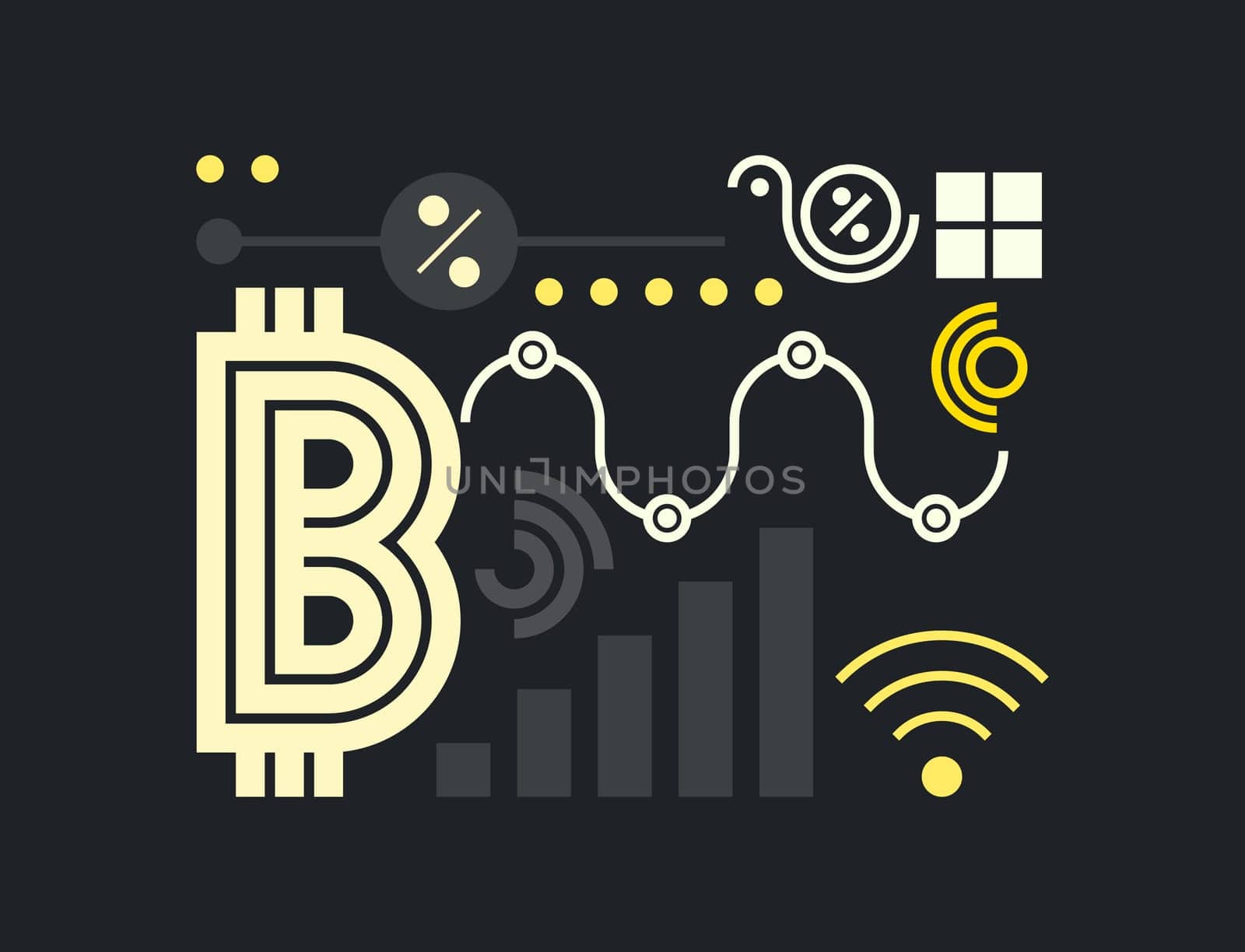 Vector abstract background, illustrative typography horizontal banner for Blockchain , cryptocurrencies , bitcoin and distributed ledger technology concept. Block chain , network connect