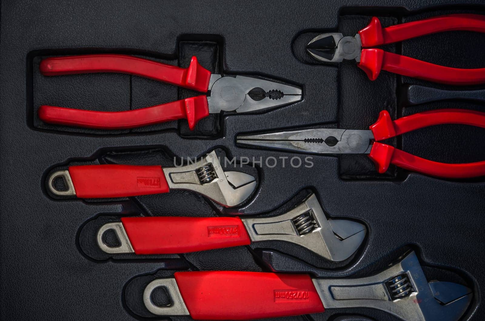 Toolbox in the workshop, close-up