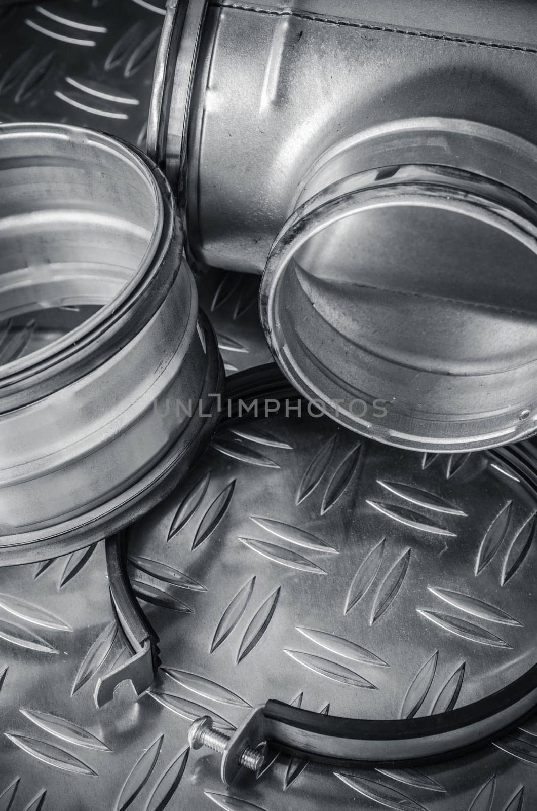 Details of installation Ventilation system, close up
