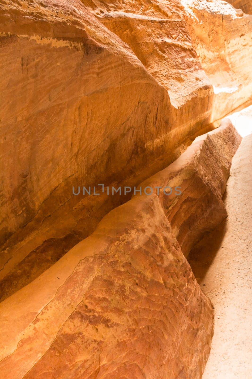 Siq canyon, which goes to the ancient city Petra and rocks there