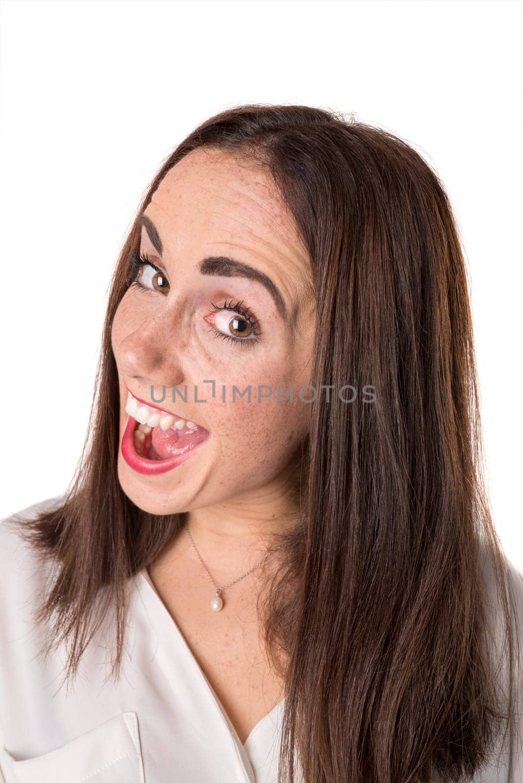 Casual young woman isolated in a white background