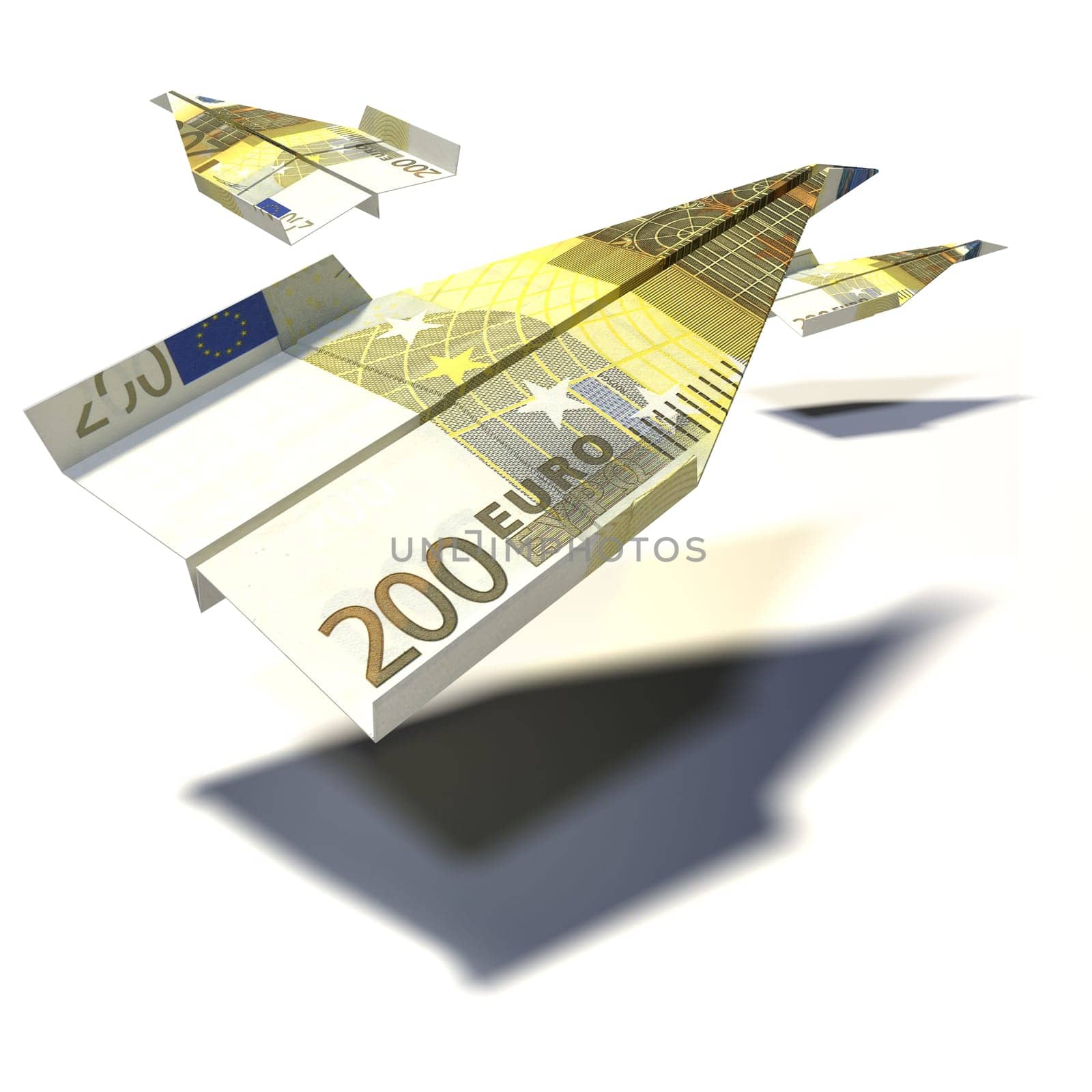 Paper plane from a 200 Euro note