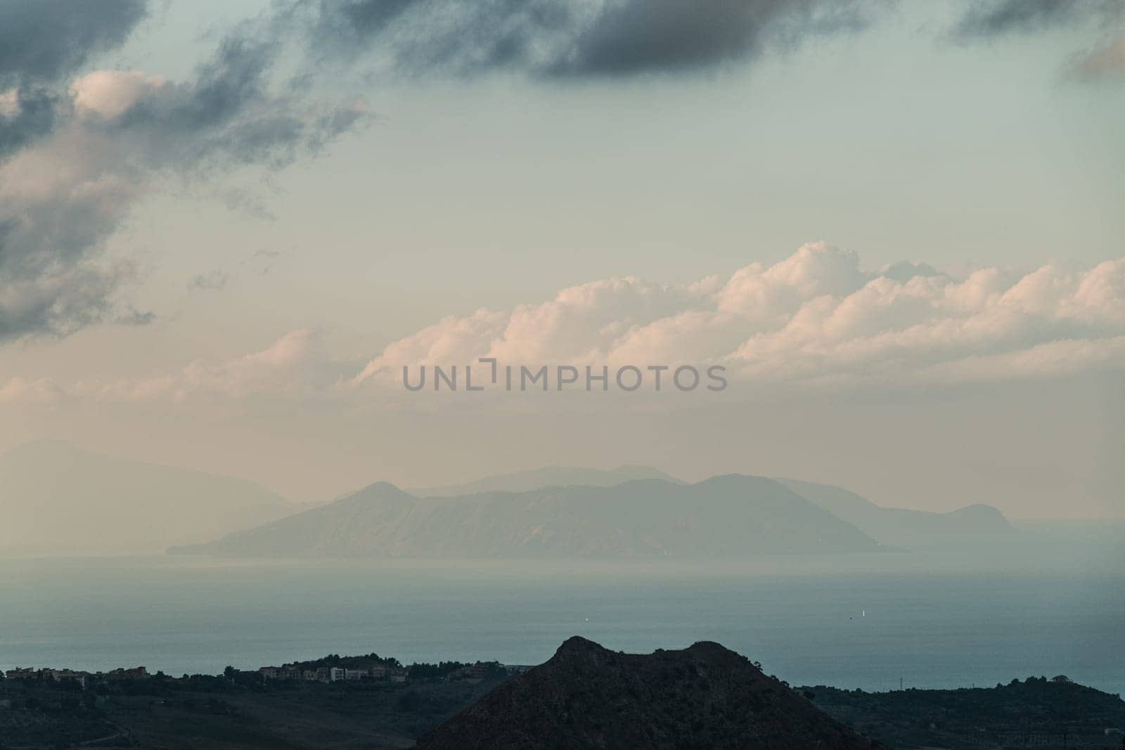 Aeolian Islands nebrodi views from the mountains in Sicily