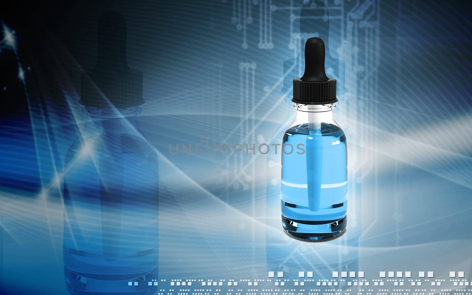 Digital illustration of medicine in colour background