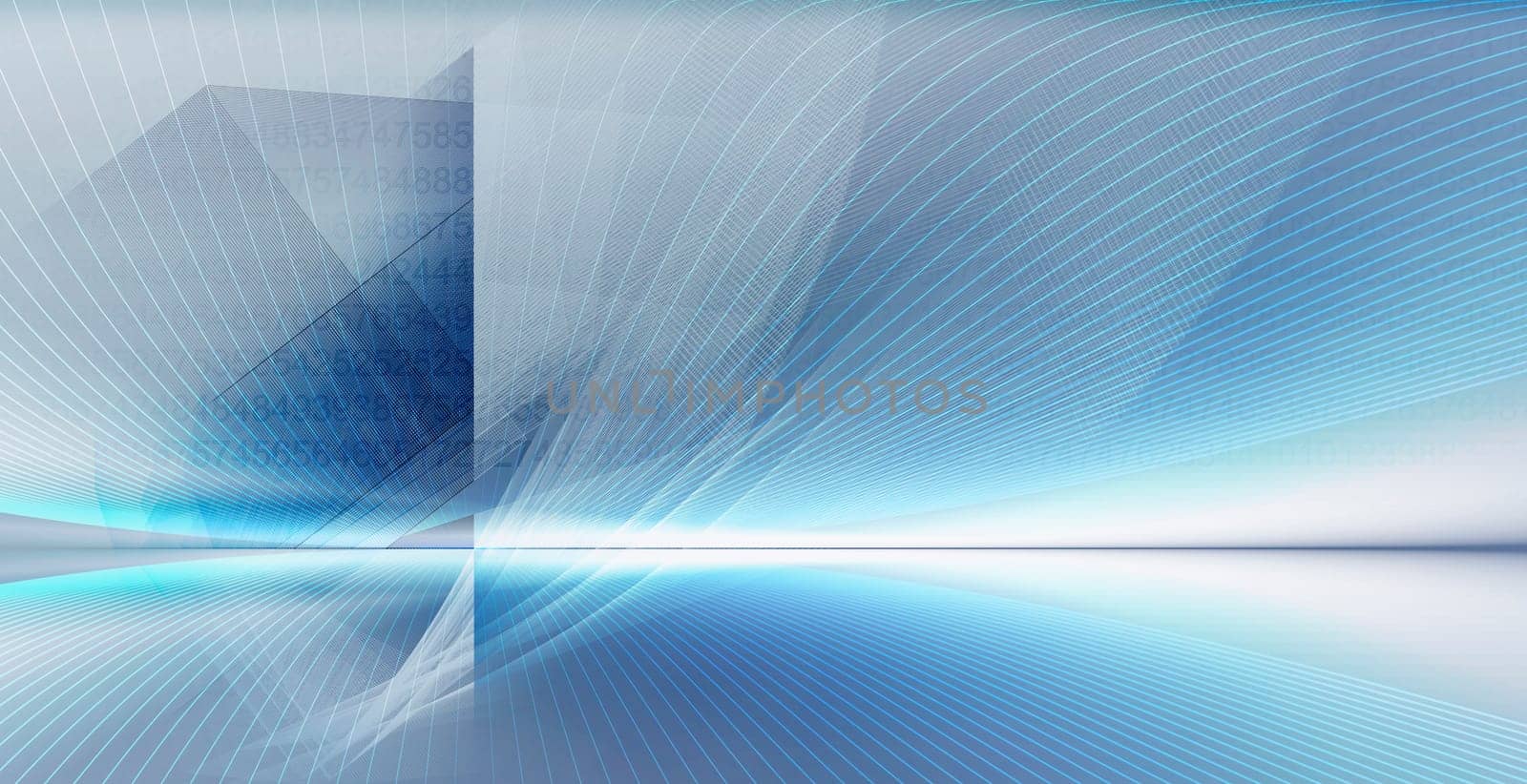 abstract line mesh on background structure with horizon line. Waves,lines,space,movement,creativity,symbol,dynamics,net,computer,technology,banner,concept.