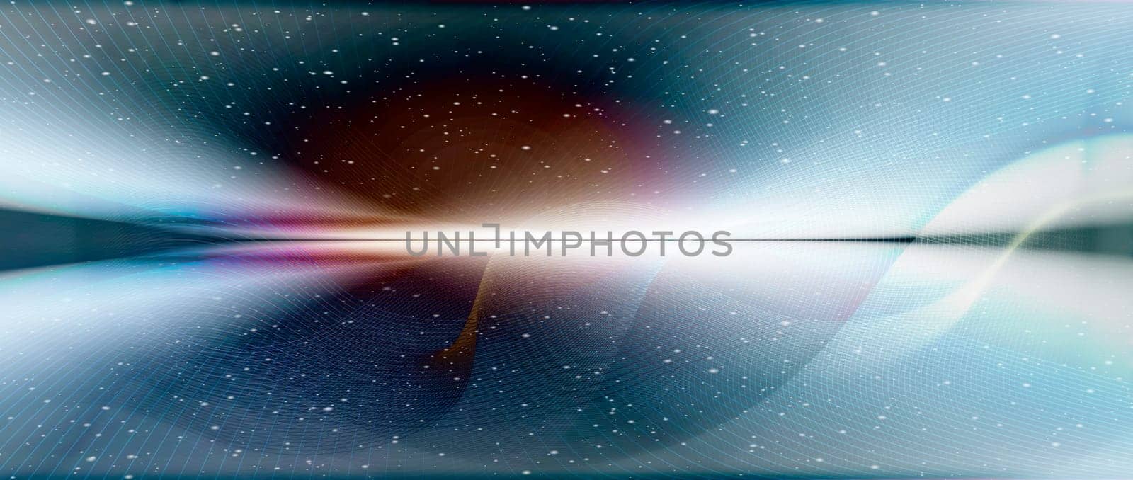abstract line mesh on background structure with horizon line. Waves,lines,space,movement,creativity,symbol,dynamics,net,computer,technology,banner,concept.