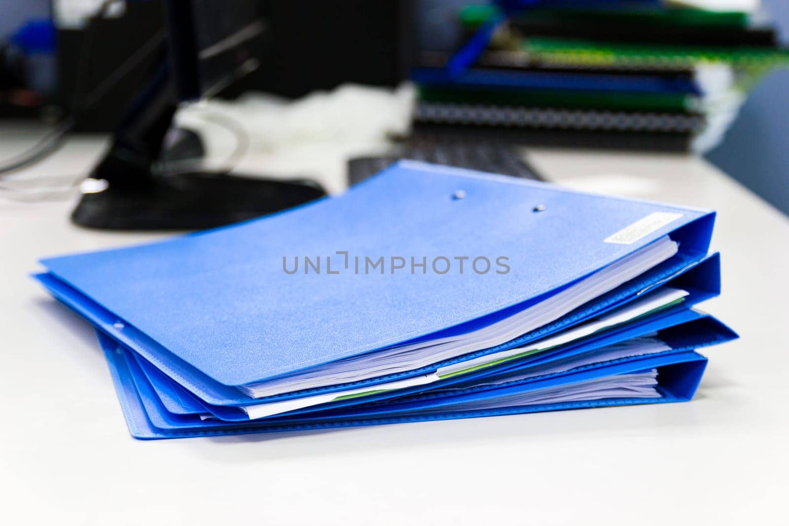 file folder and Stack of business report paper file on desk in office, business concept.