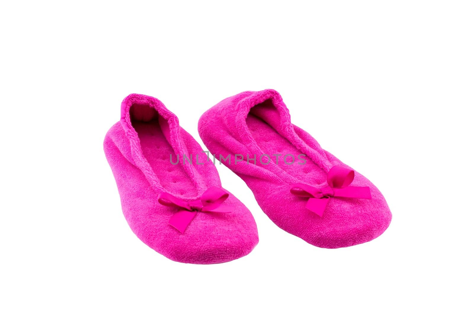 pink slippers,on the white background