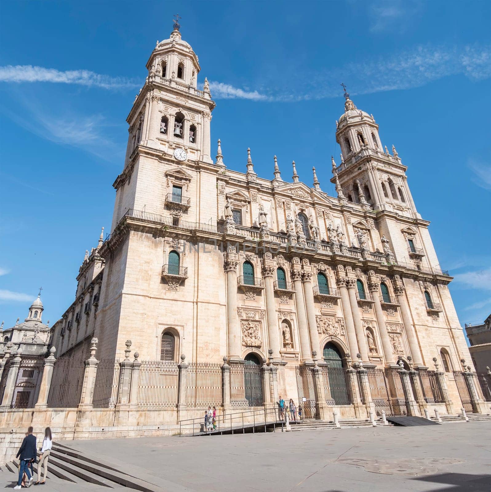 Jaen Assumption cathedral lateral view main facade, Spain