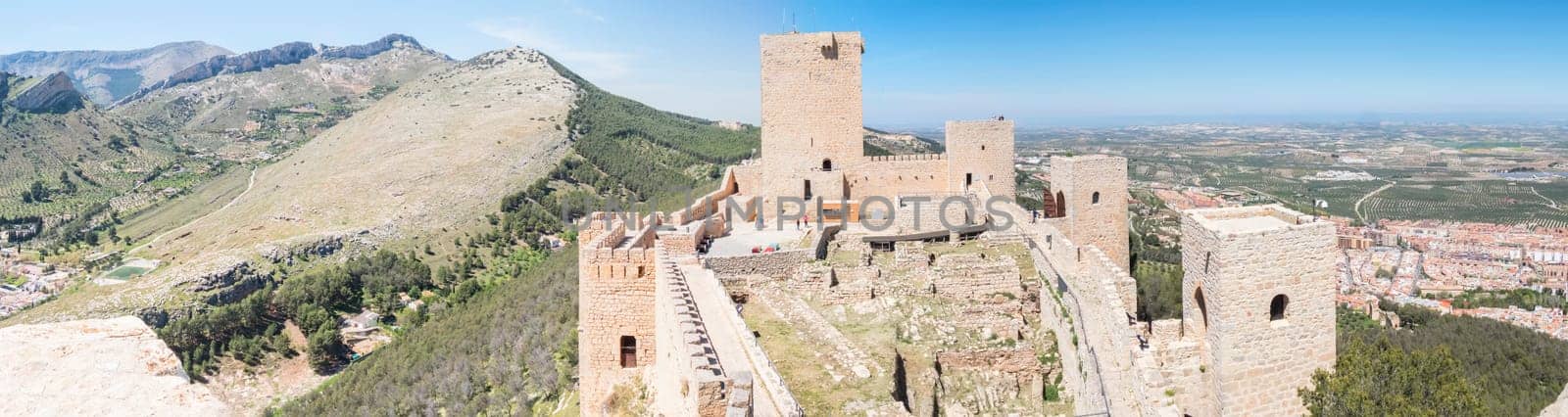 Santa Catalina castle interior panoramic view, Jaen, Spain