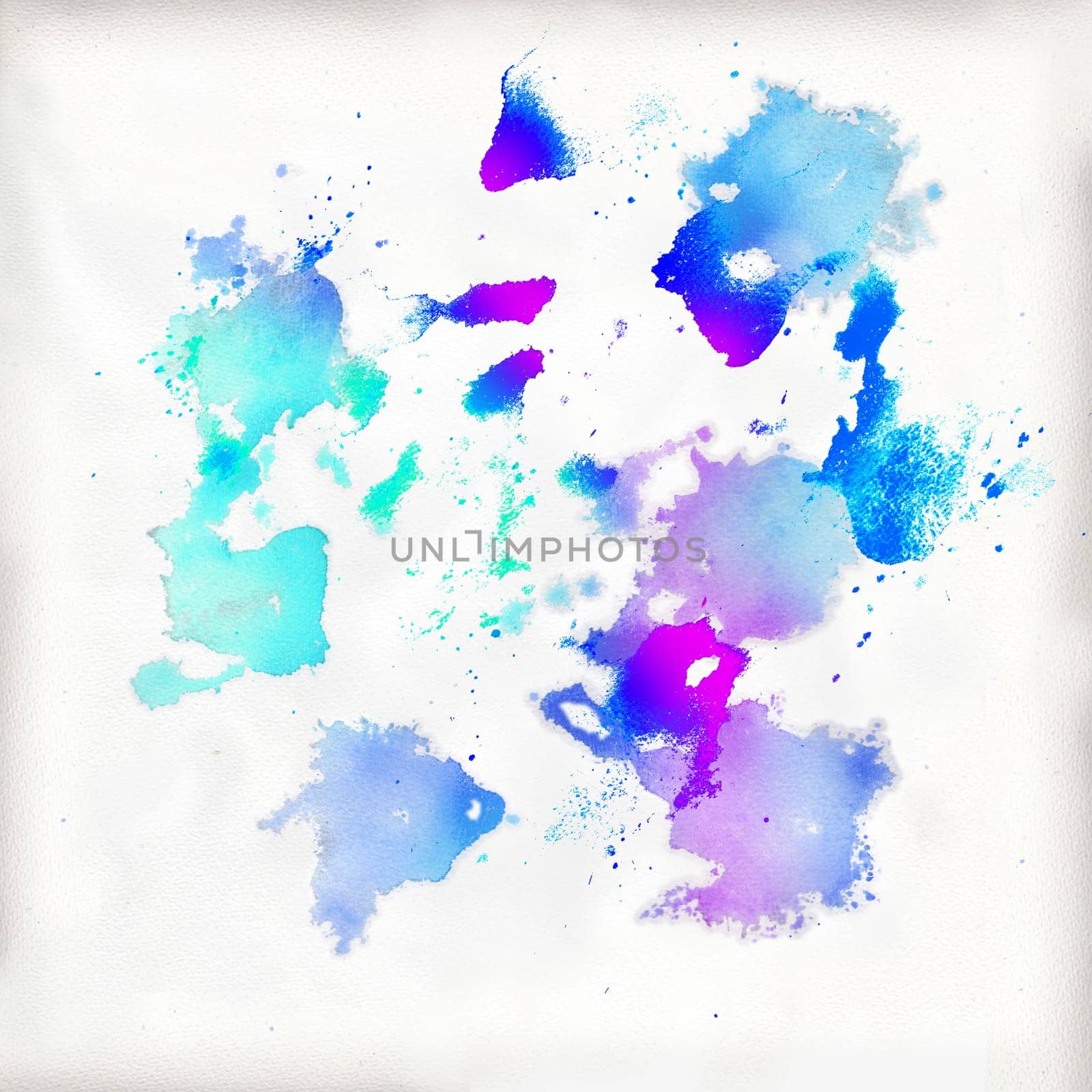 Many color spots on a watercolor paper