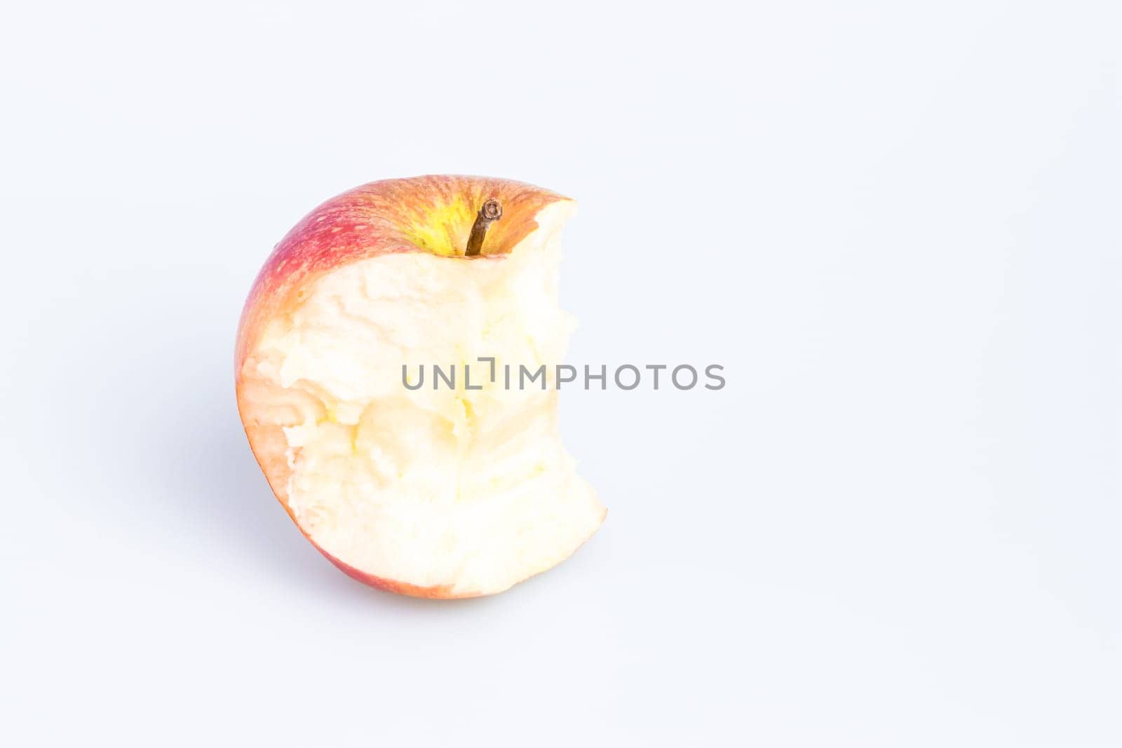 Red Delicious Apple on White Background. Bitten apple.
