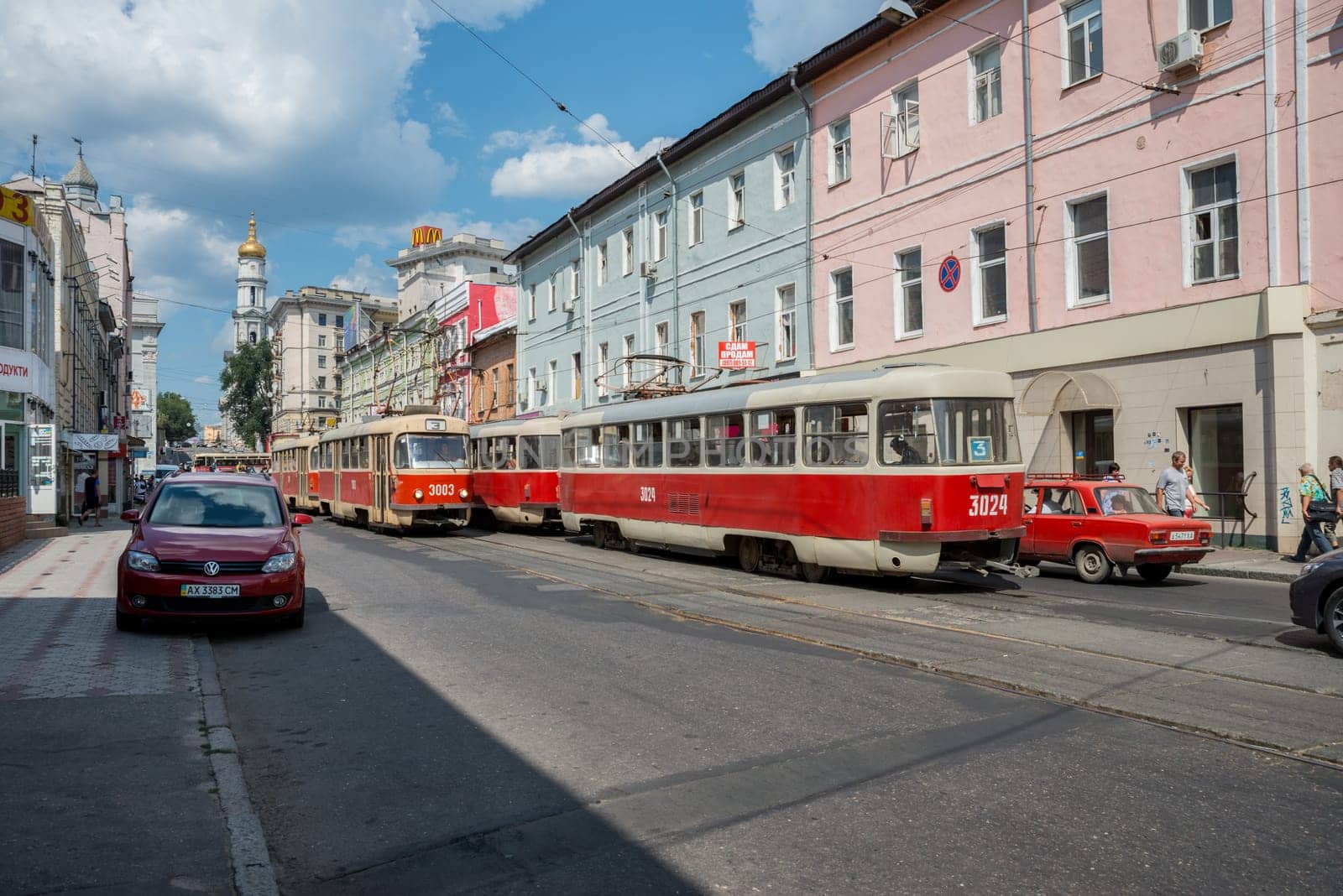 Kharkiv, Ukraine - August  05, 2014: walking in Kharkiv city, the second city in Kharkiv