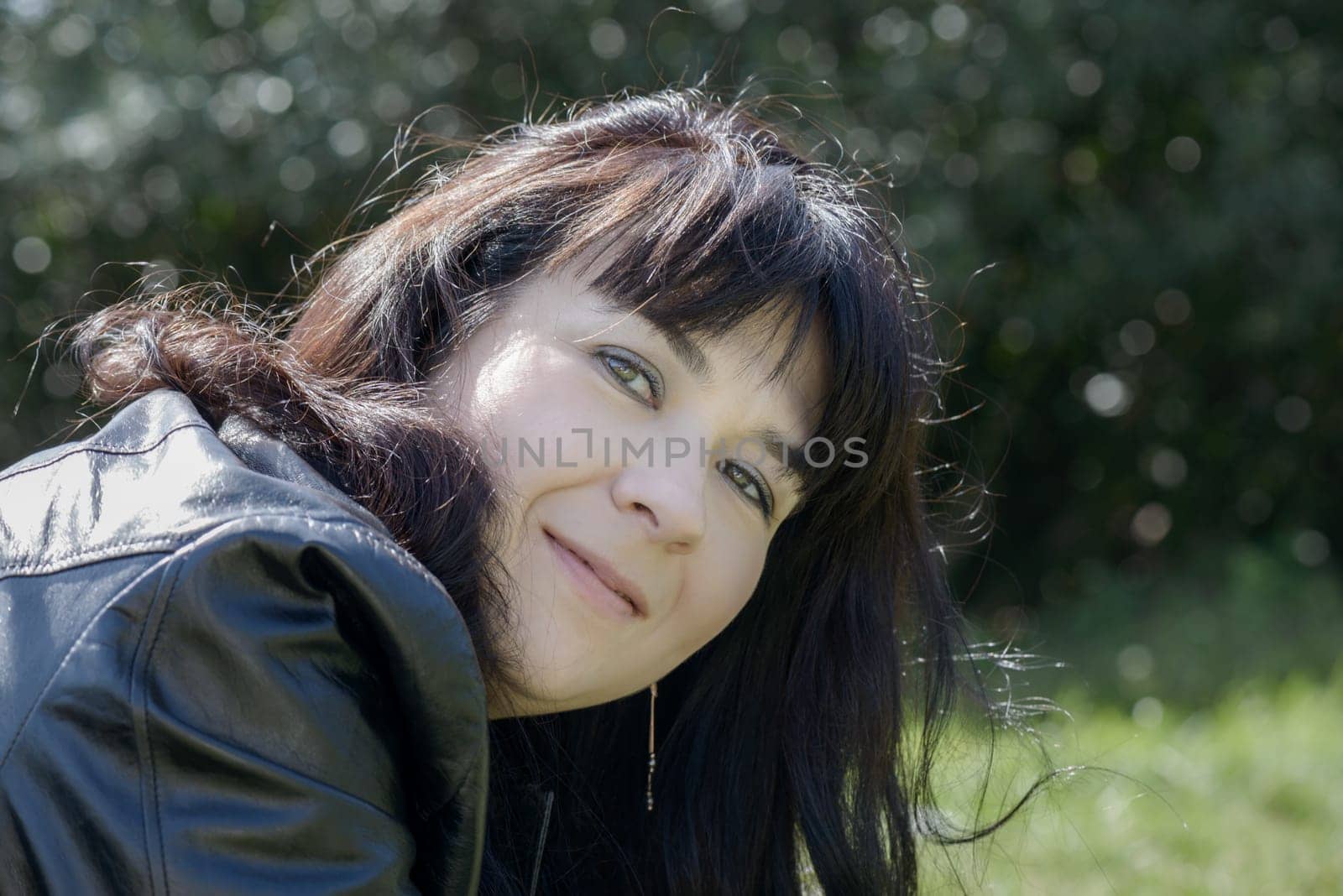 Portrait of a girl at castel Gandolfo Lake, a little town near Rome Italy
