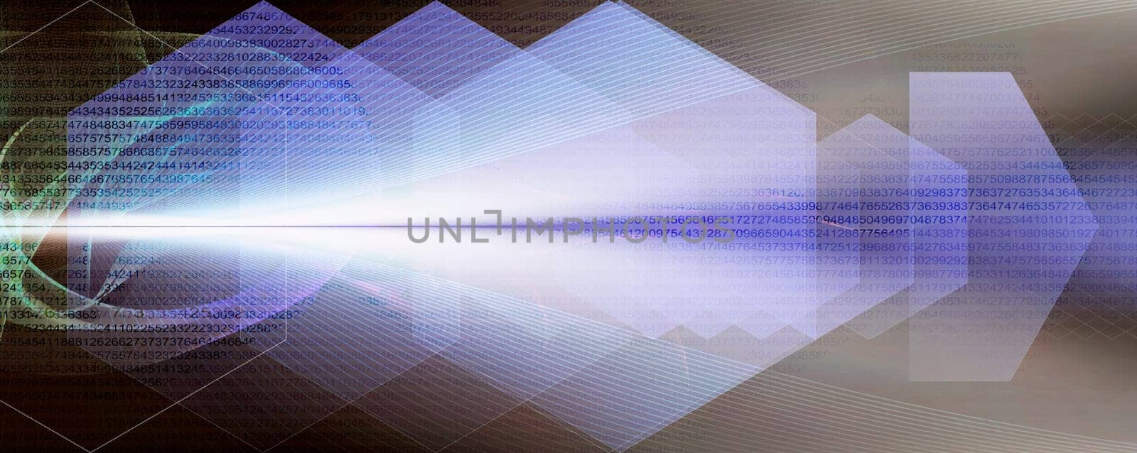 abstract line network on background structure collaged with horizon line. Numbers,waves,lines,space,movement,creativity,symbol,dynamics,net,computer,technology,banner,concept.