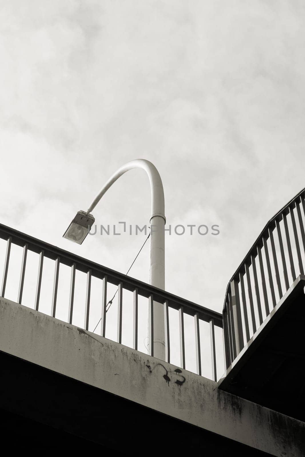 Street lamp on a bridge in the city center of Magdeburg in Germany