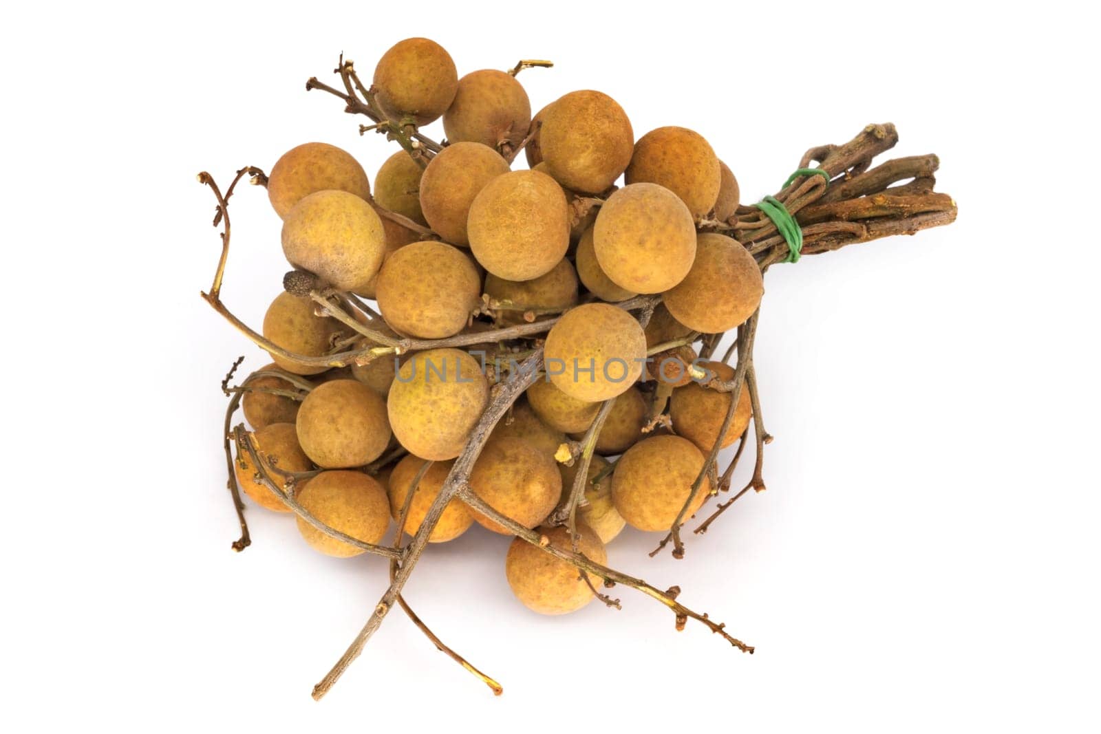 Longan fruit isolated,close-up of tropical fruit on a white background