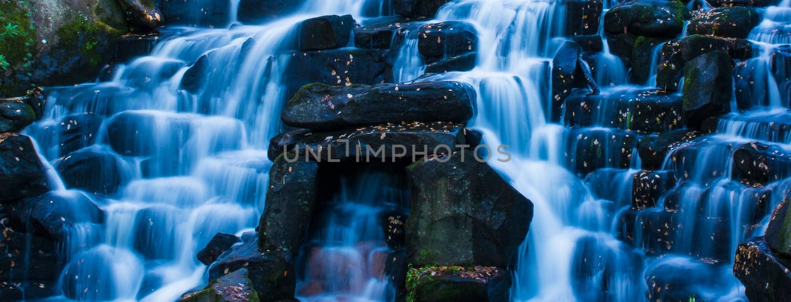 Wet stones - Virginia Waters waterfall
