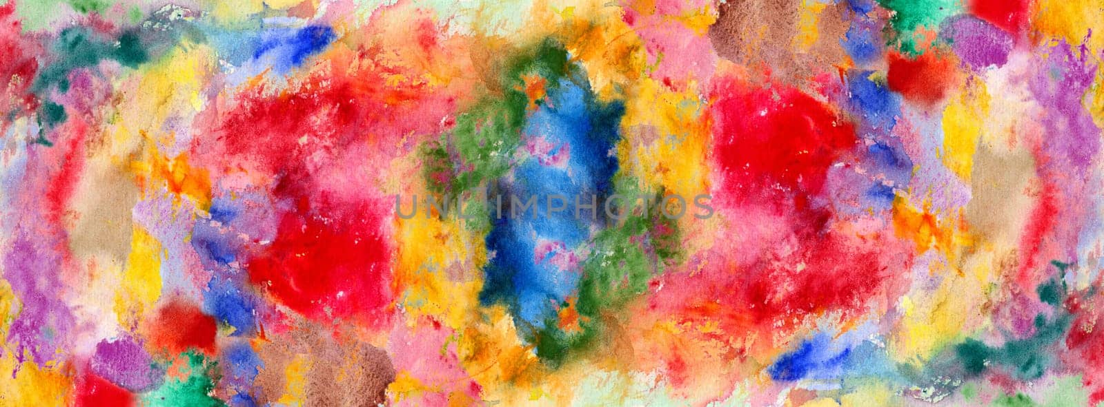 Watercolor color stains and brush strokes - detail