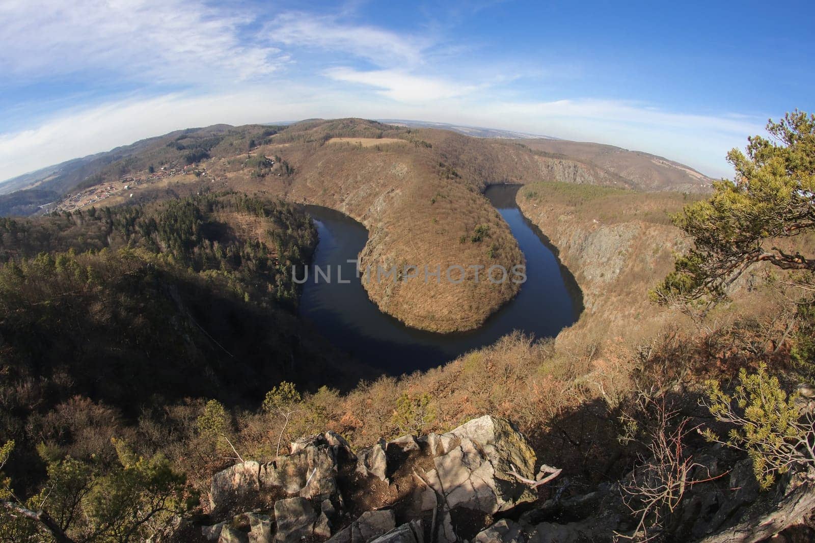 View of the meanders of Vltava river, Czech Republic