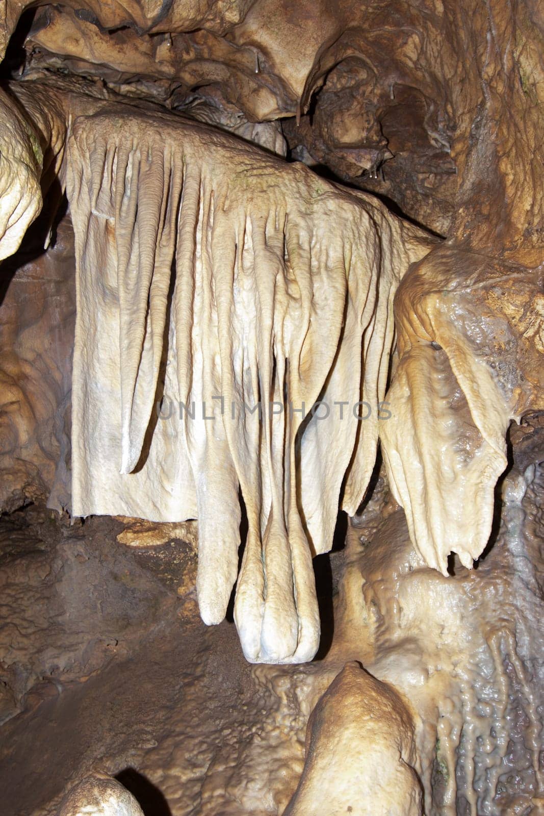 Bizarre stalactite formation in karst cave