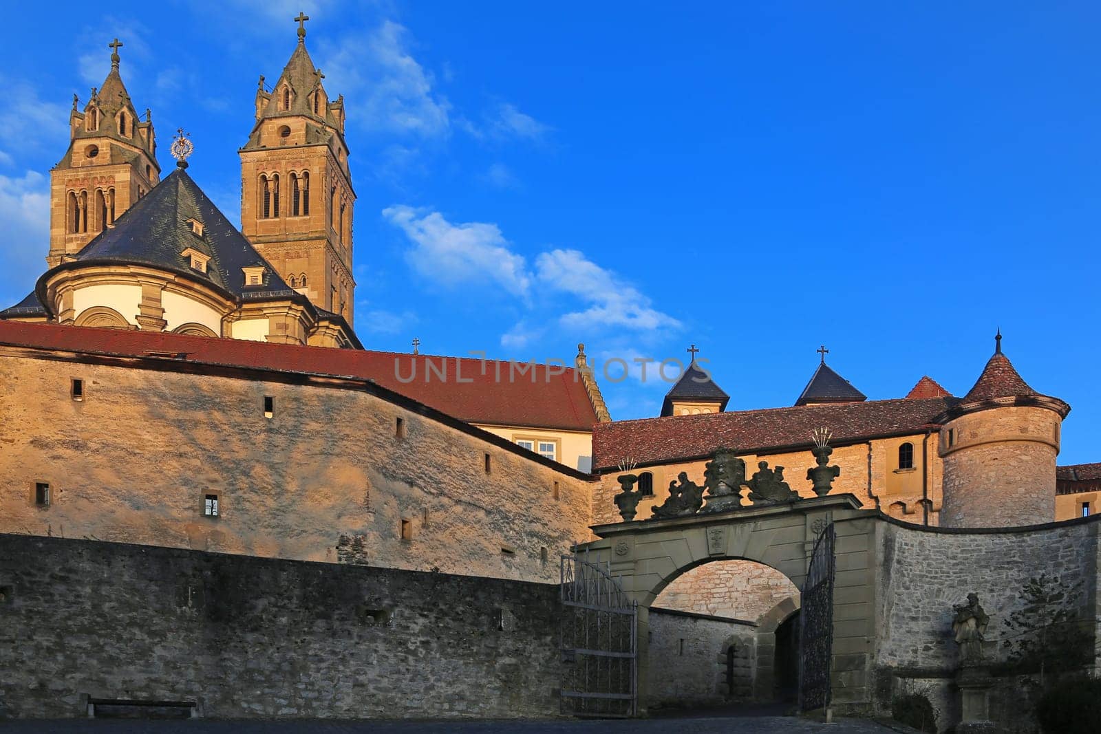 Outer gate to the Comburg in the morning light