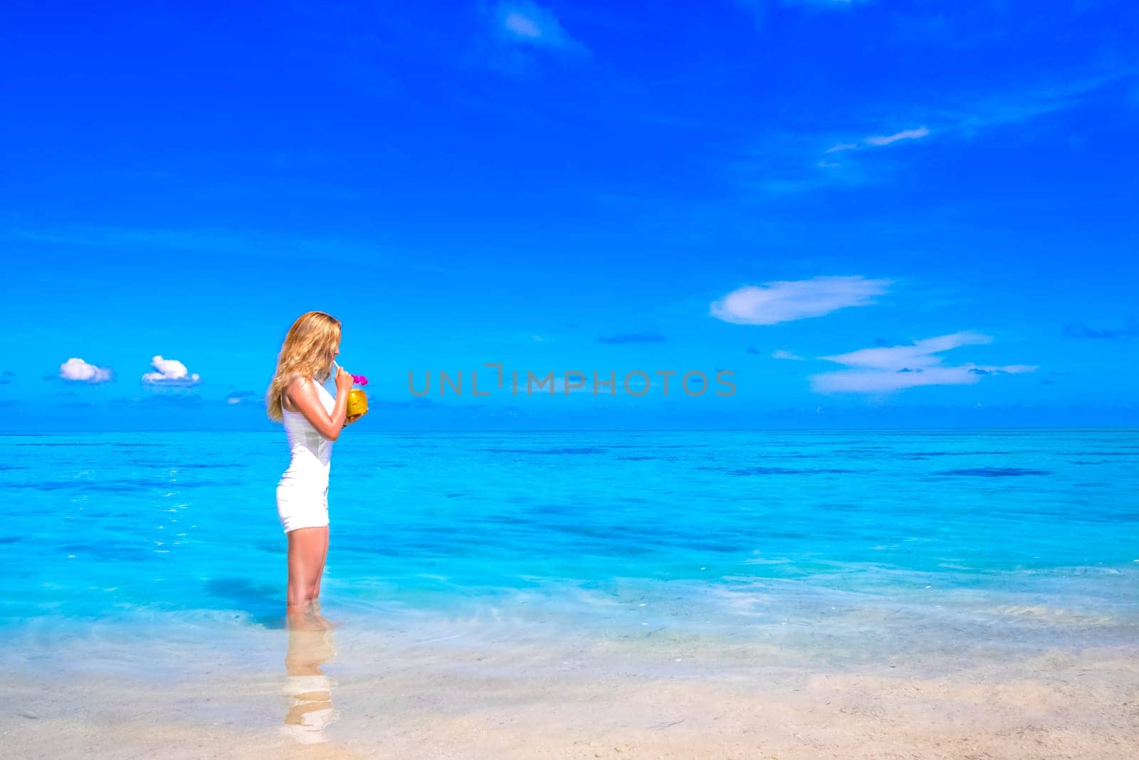 Dreamscape Escape with beauty girl on Maldives