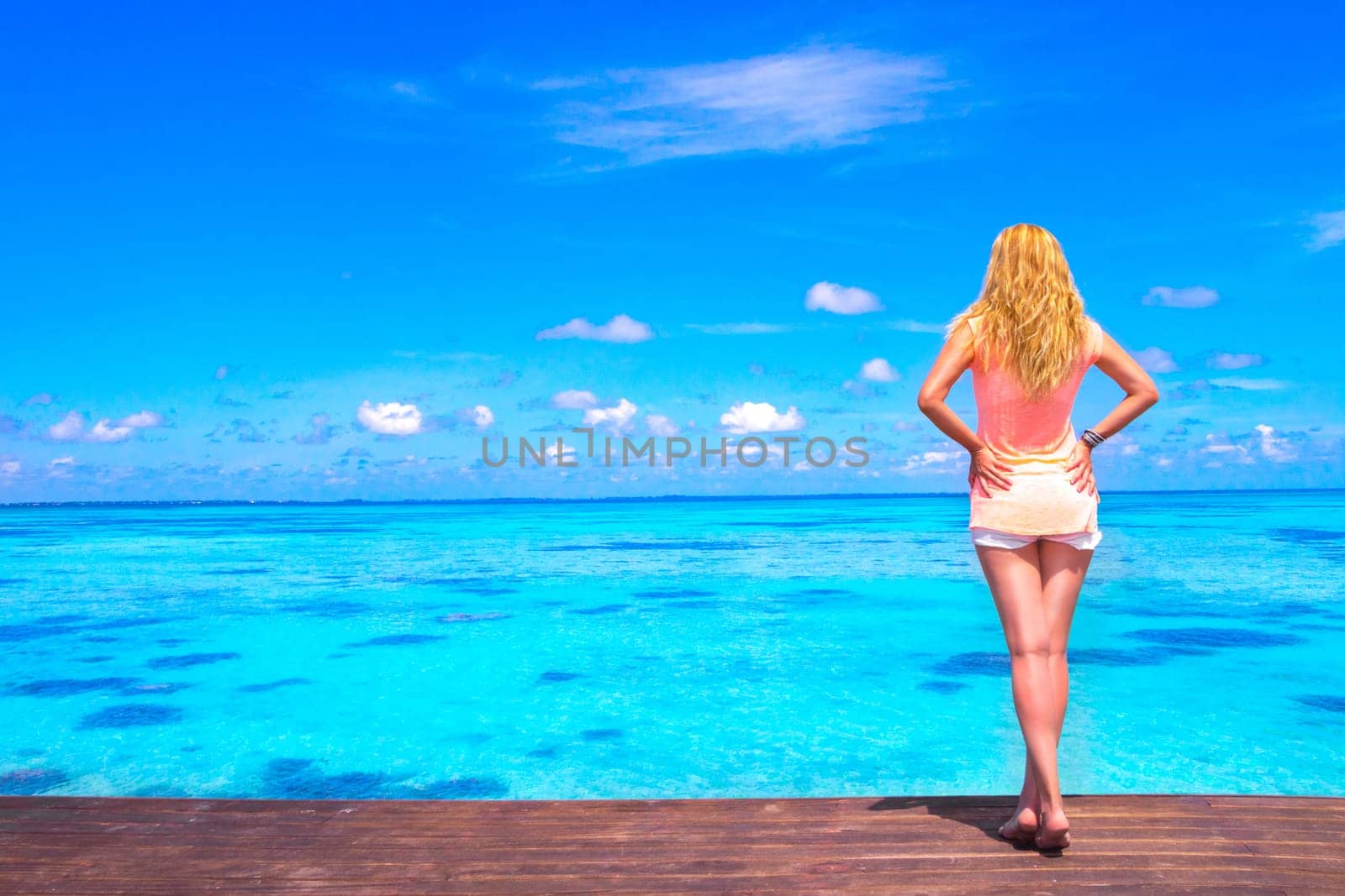 Dreamscape Escape with beauty girl on Maldives