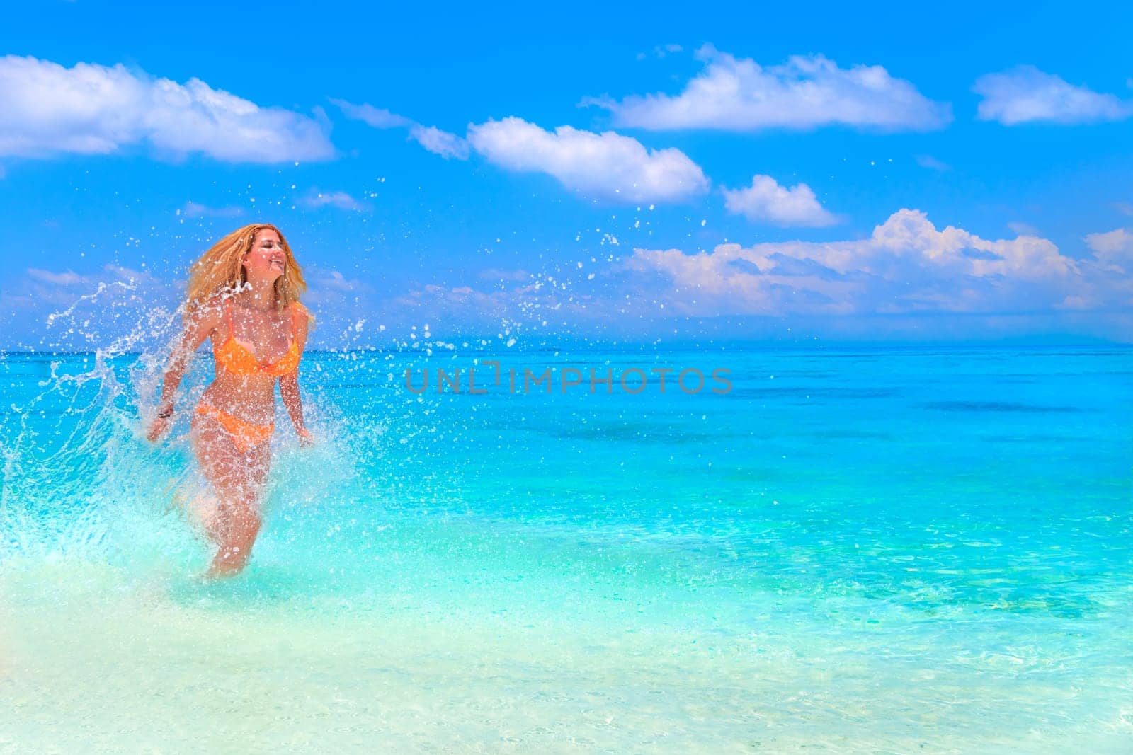 Dreamscape Escape with beauty girl on Maldives