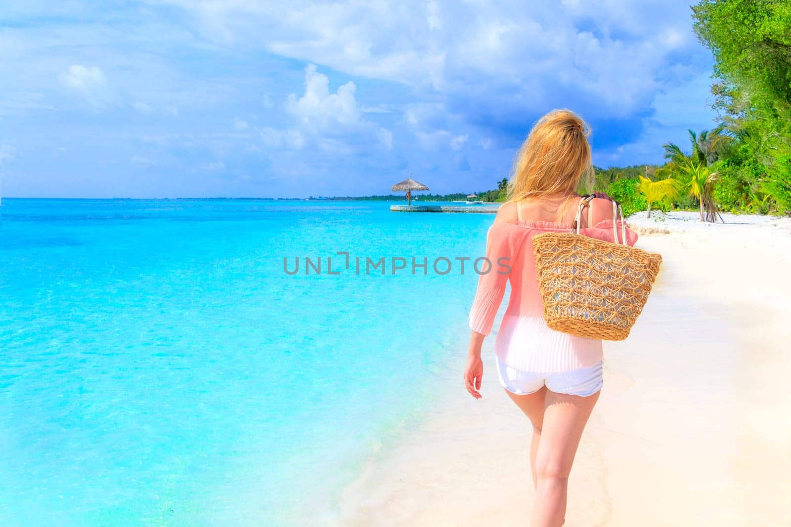 Dreamscape Escape with beauty girl on Maldives