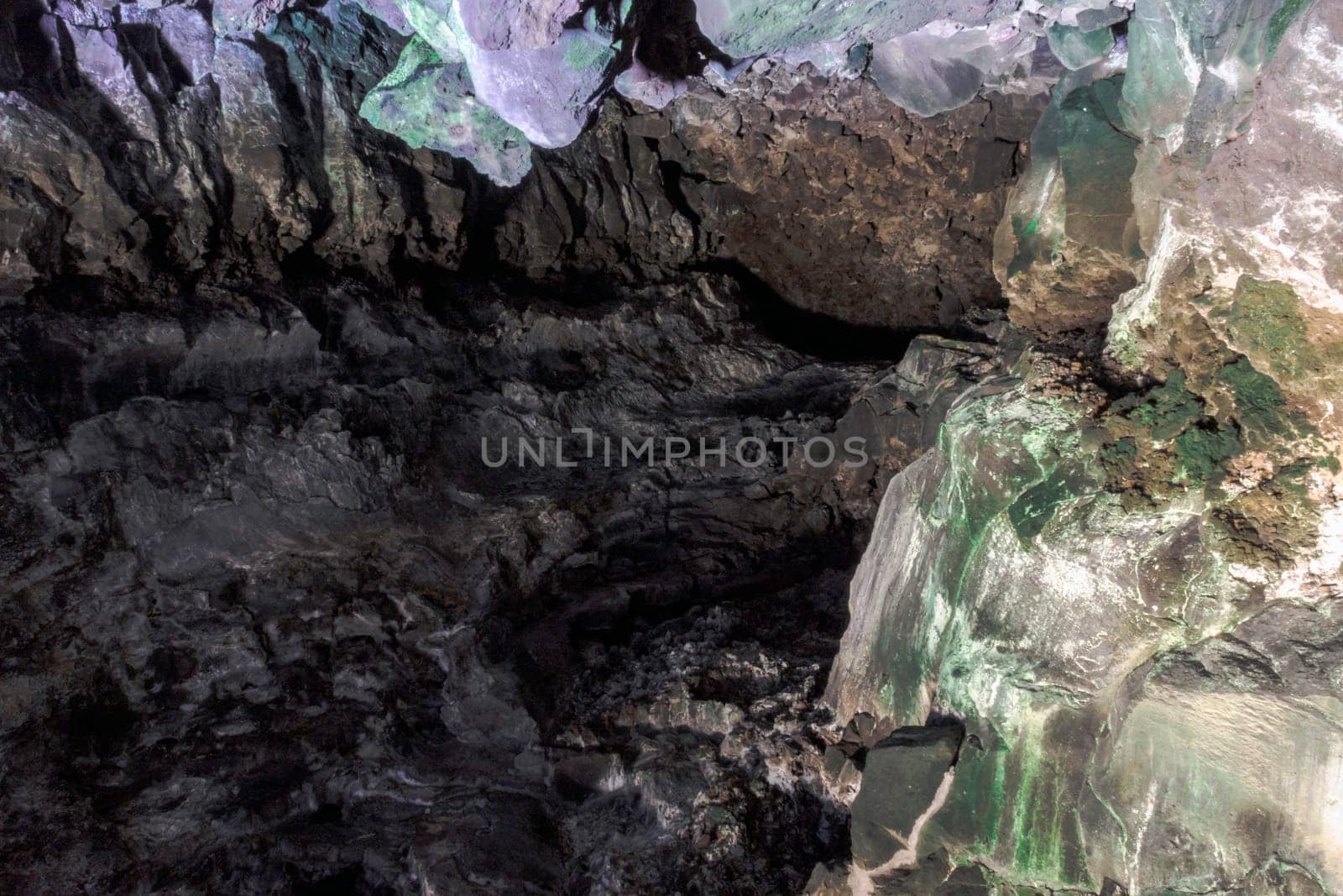 Inside volcanic cave "Cueva de los Verdes"" - Lanzarote, Canary Islands, Spain"