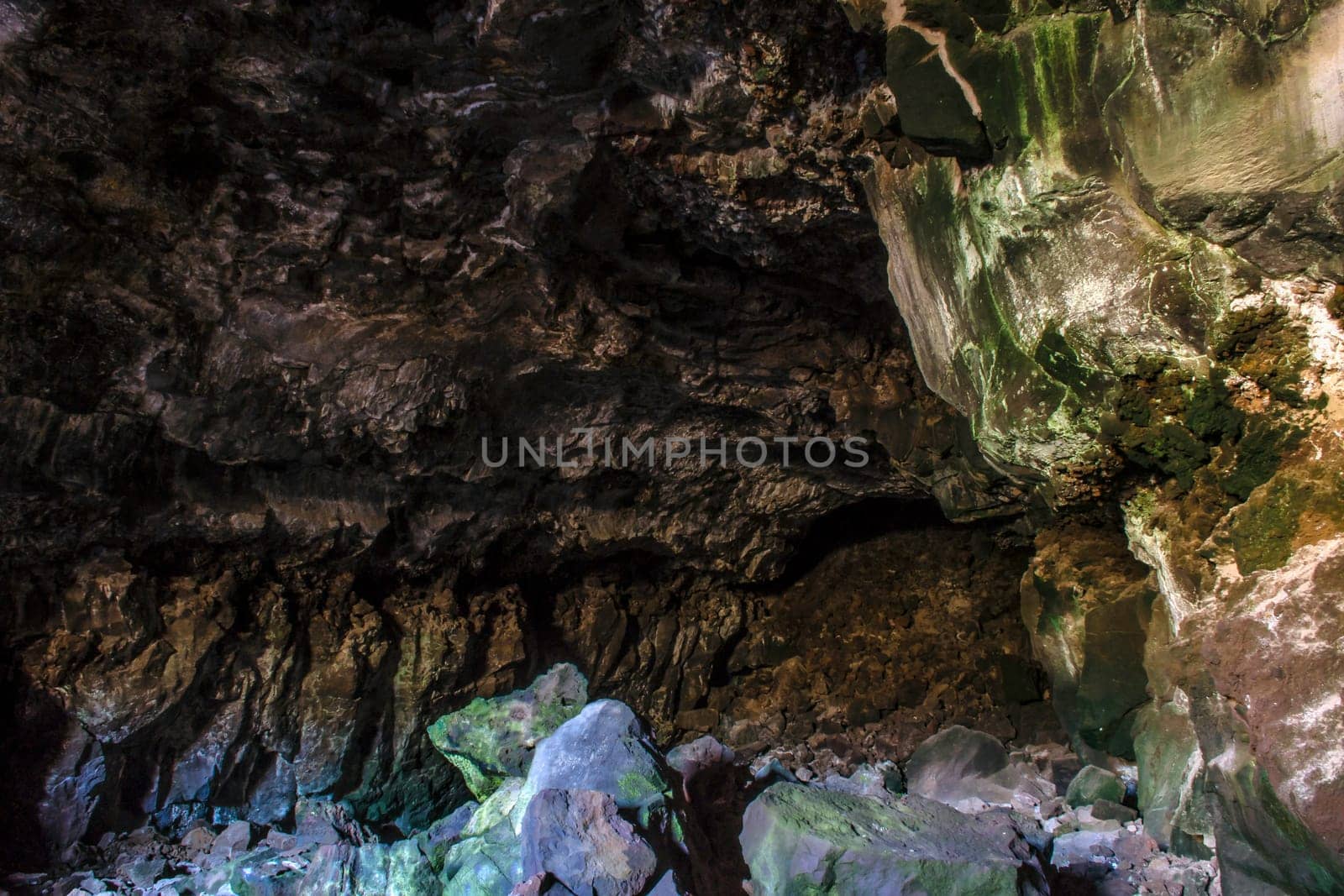 Inside volcanic cave "Cueva de los Verdes"" - Lanzarote, Canary Islands, Spain"