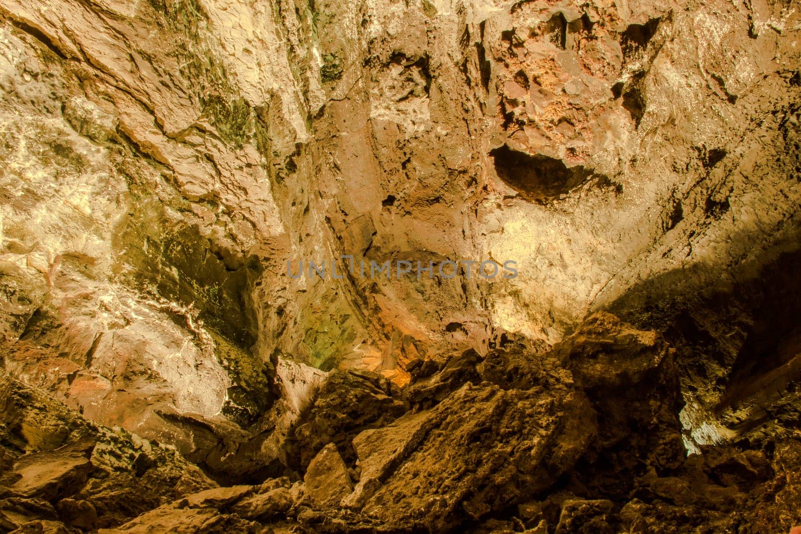 Inside volcanic cave "Cueva de los Verdes"" - Lanzarote, Canary Islands, Spain"