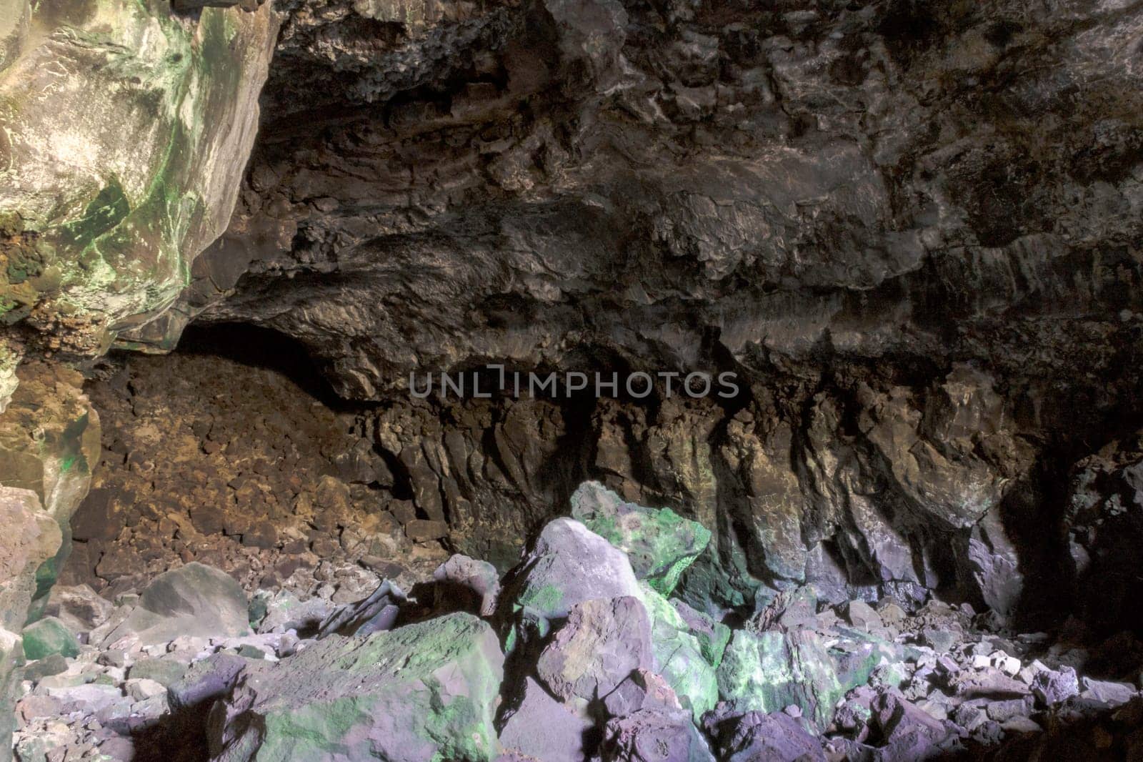 Inside volcanic cave "Cueva de los Verdes"" - Lanzarote, Canary Islands, Spain"