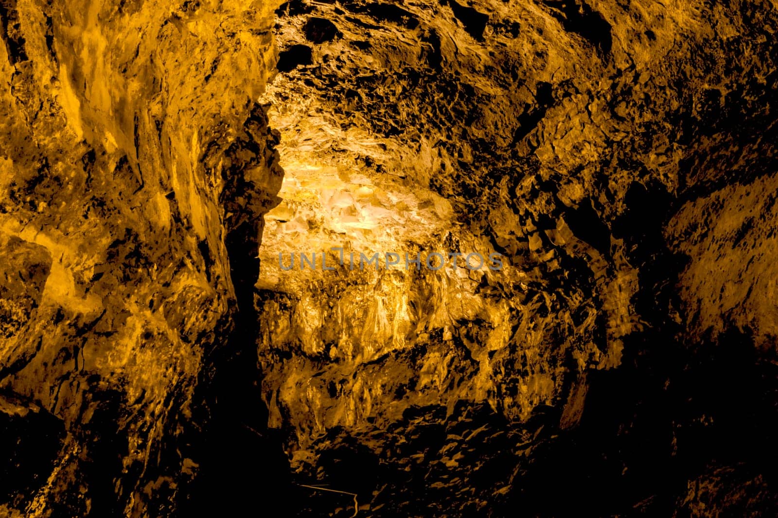 Inside volcanic cave "Cueva de los Verdes"" - Lanzarote, Canary Islands, Spain"