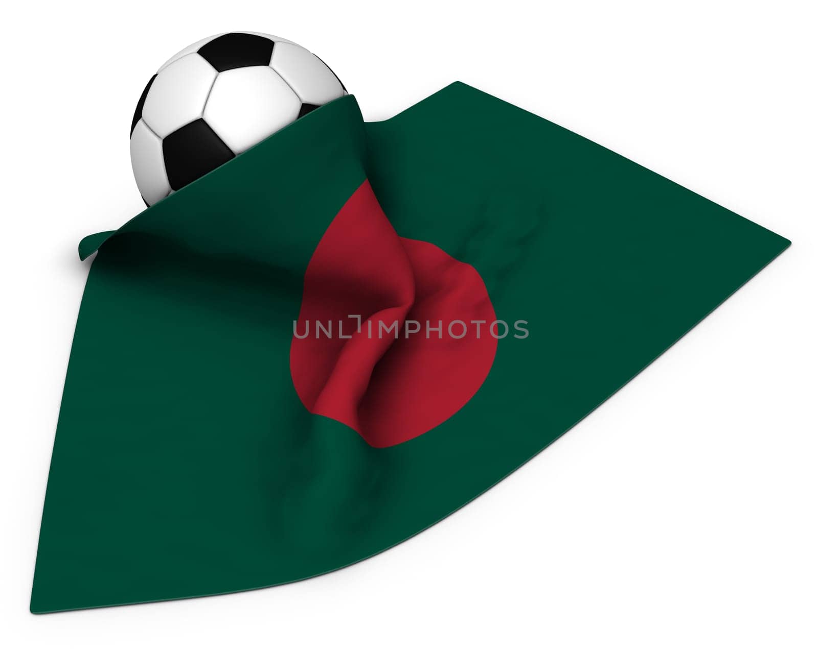 football and flag of bangladesh - 3d illustration