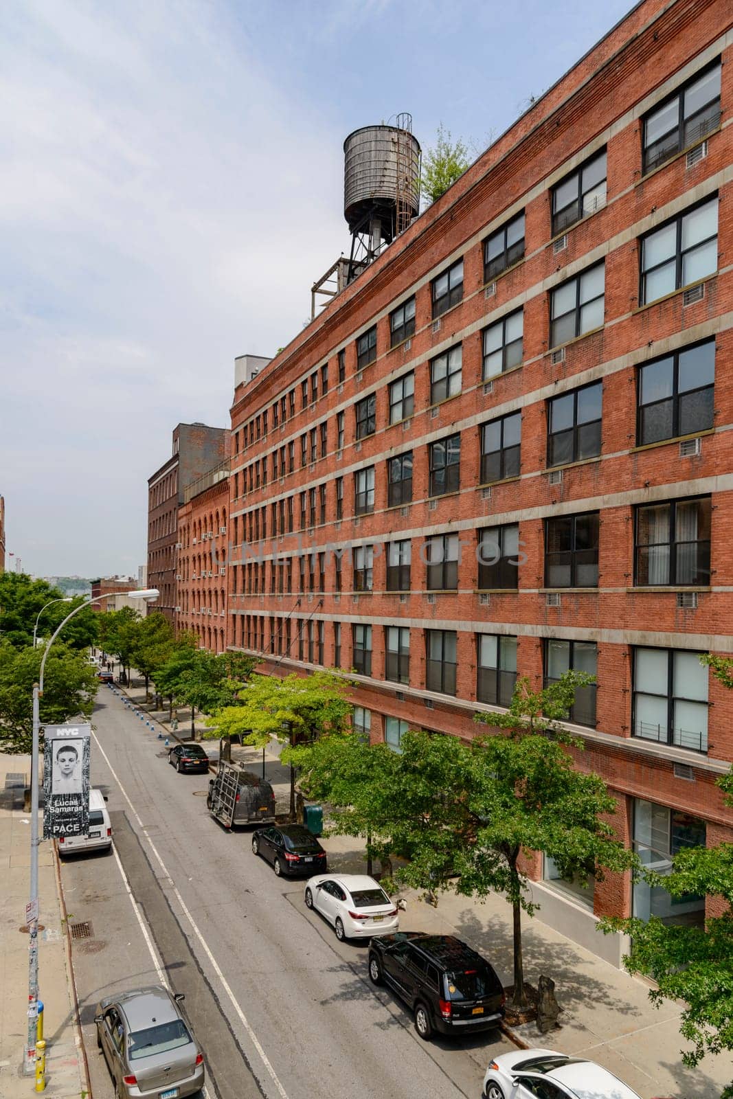 New York, NY, USA - June 8, 2015: The High Line Park in New York City, USA. It is a 2,33 km long elevated linear park, greenway and rail trail, created on a former New York Central Railroad spur on the west side of Manhattan.