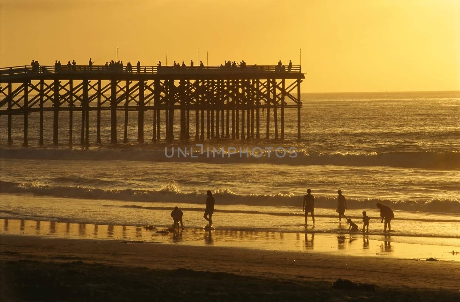 Pier at sunset in California