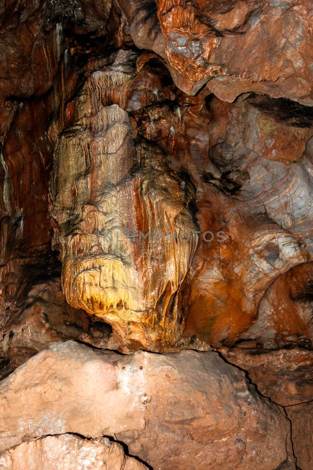 Inside Kents Cavern prehistoric cave / Torquay, Dorset, UK