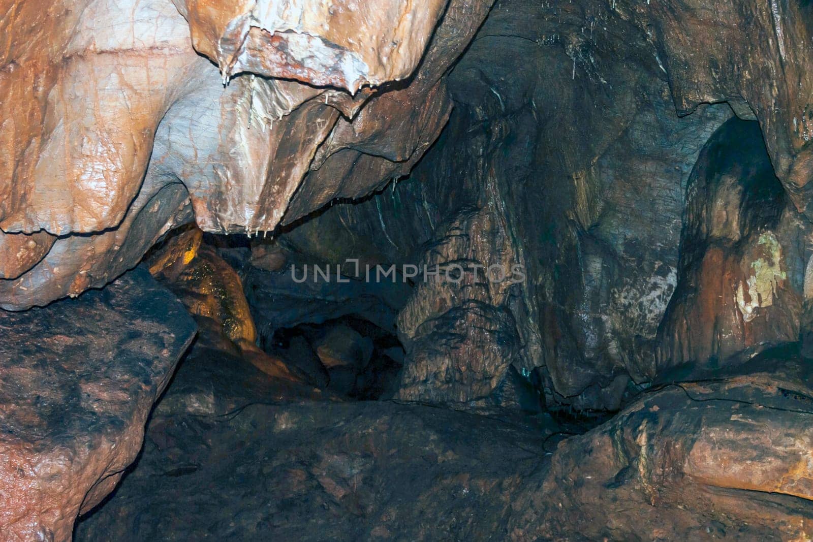 Inside Kents Cavern prehistoric cave / Torquay, Dorset, UK