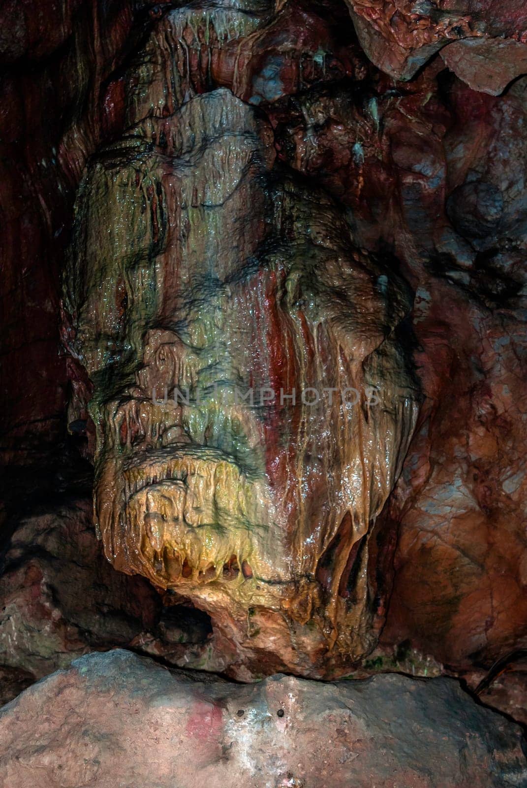 Inside Kents Cavern prehistoric cave / Torquay, Dorset, UK