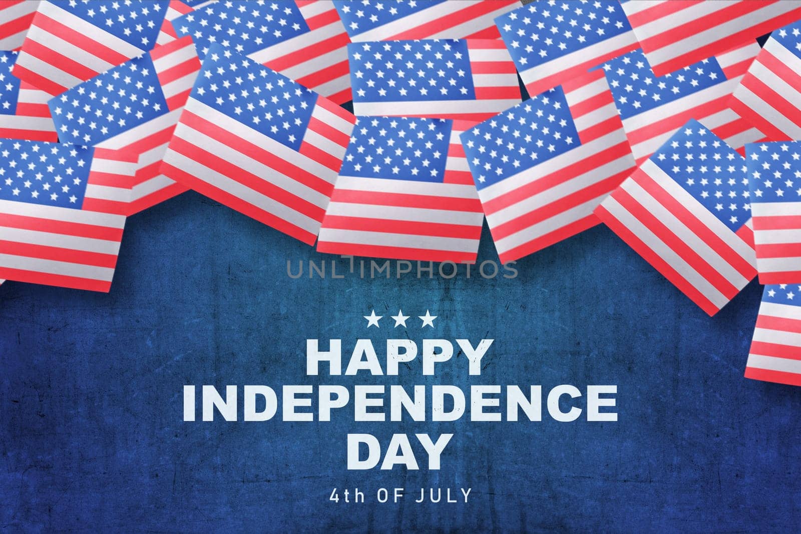 American flag with Happy Independence day text. Happy Independence day