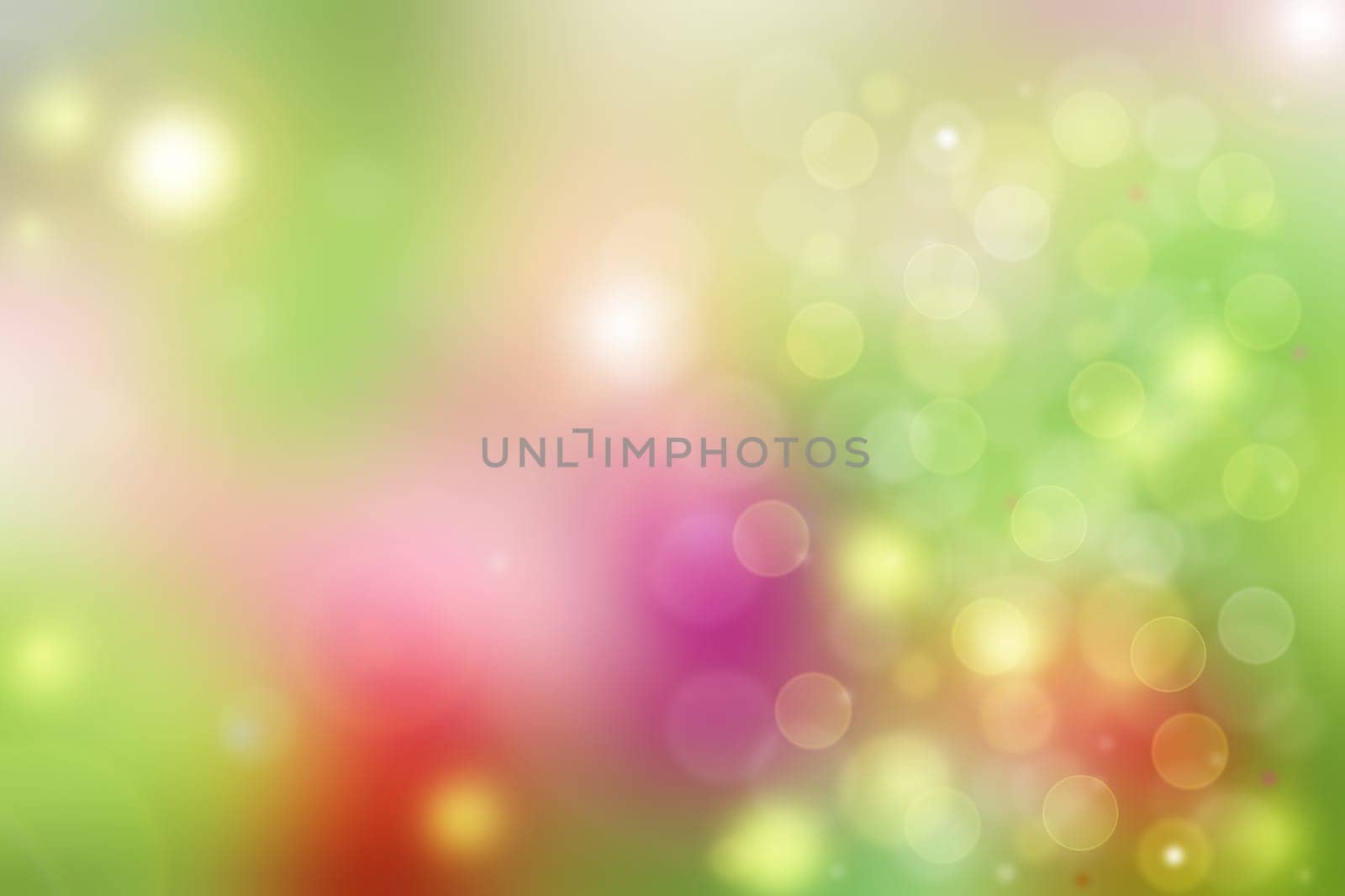 abstract green yellow pink spring bokeh