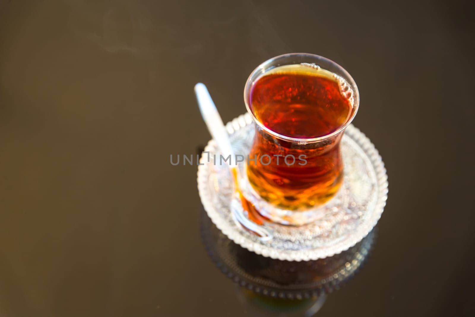 Black tea in a Tulip glass